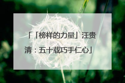 「榜样的力量」汪贵清：五十载巧手仁心