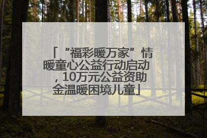 “福彩暖万家”情暖童心公益行动启动，10万元公益资助金温暖困境儿童