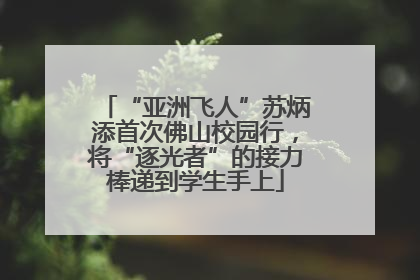 “亚洲飞人”苏炳添首次佛山校园行，将“逐光者”的接力棒递到学生手上