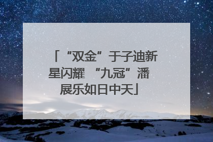 “双金”于子迪新星闪耀 “九冠”潘展乐如日中天