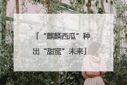 “麒麟西瓜”种出“甜蜜”未来
