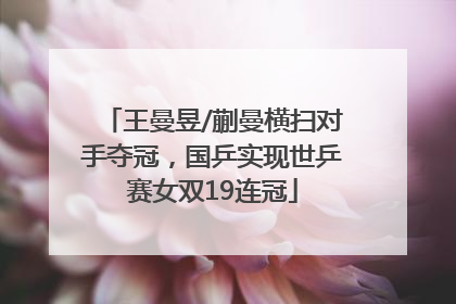 王曼昱/蒯曼横扫对手夺冠，国乒实现世乒赛女双19连冠