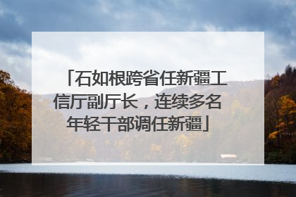 石如根跨省任新疆工信厅副厅长，连续多名年轻干部调任新疆
