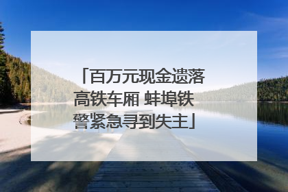 百万元现金遗落高铁车厢 蚌埠铁警紧急寻到失主