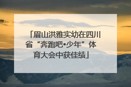 眉山洪雅实幼在四川省“奔跑吧•少年”体育大会中获佳绩