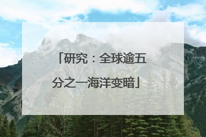 研究：全球逾五分之一海洋变暗