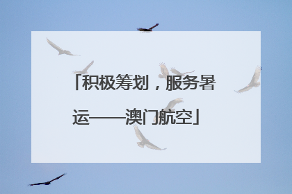 积极筹划，服务暑运——澳门航空