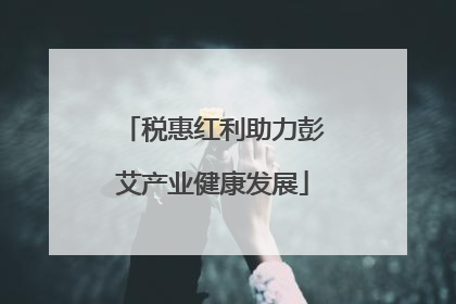 税惠红利助力彭艾产业健康发展