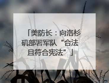 美防长：向洛杉矶部署军队“合法且符合宪法”