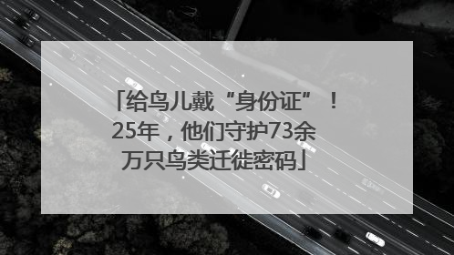 给鸟儿戴“身份证”！25年，他们守护73余万只鸟类迁徙密码