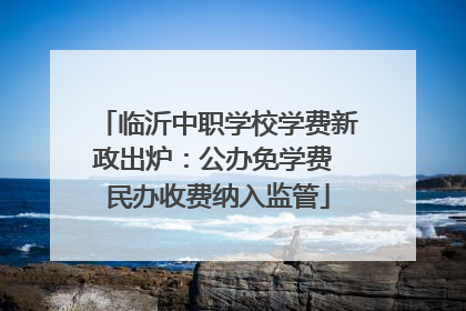 临沂中职学校学费新政出炉：公办免学费 民办收费纳入监管