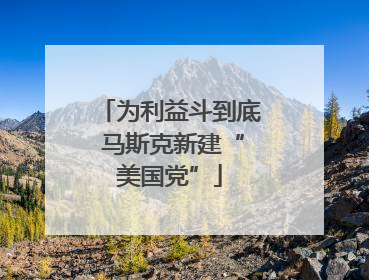 为利益斗到底 马斯克新建“美国党”