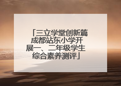 三立学堂创新篇 成都站东小学开展一、二年级学生综合素养测评