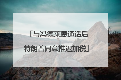与冯德莱恩通话后 特朗普同意推迟加税