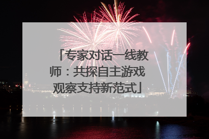 专家对话一线教师：共探自主游戏观察支持新范式