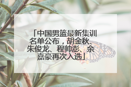 中国男篮最新集训名单公布，胡金秋、朱俊龙、程帅澎、余嘉豪再次入选