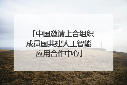 中国邀请上合组织成员国共建人工智能应用合作中心