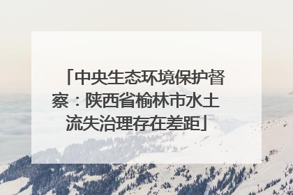 中央生态环境保护督察：陕西省榆林市水土流失治理存在差距