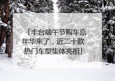 丰台端午节购车嘉年华来了，近二十款热门车型集体亮相