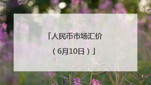 人民币市场汇价（6月10日）