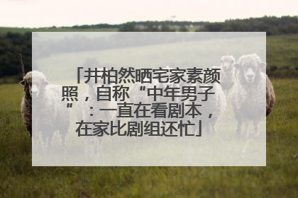 井柏然晒宅家素颜照，自称“中年男子”：一直在看剧本，在家比剧组还忙