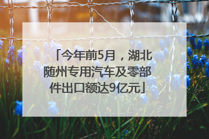 今年前5月，湖北随州专用汽车及零部件出口额达9亿元