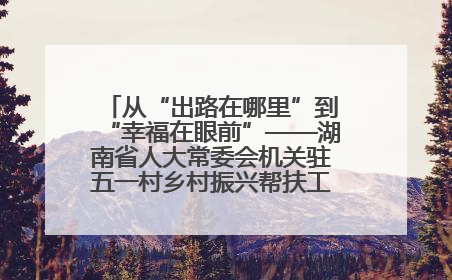 从“出路在哪里”到“幸福在眼前”——湖南省人大常委会机关驻五一村乡村振兴帮扶工作队书写振兴答卷