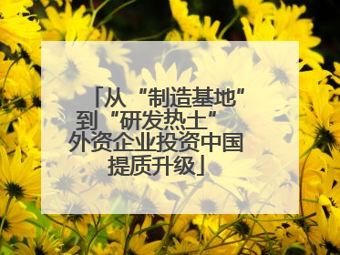 从“制造基地”到“研发热土” 外资企业投资中国提质升级