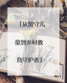 从留守儿童到乡村教育守护者