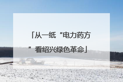 从一纸“电力药方”看绍兴绿色革命