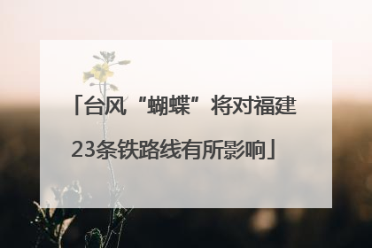 台风“蝴蝶”将对福建23条铁路线有所影响