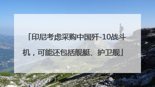 印尼考虑采购中国歼-10战斗机，可能还包括舰艇、护卫舰