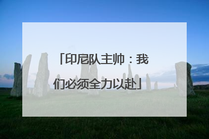 印尼队主帅：我们必须全力以赴