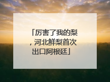 厉害了我的梨，河北鲜梨首次出口阿根廷