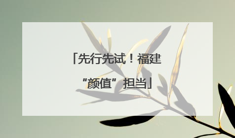 先行先试！福建“颜值”担当