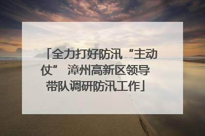 全力打好防汛“主动仗” 漳州高新区领导带队调研防汛工作