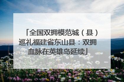 全国双拥模范城（县）巡礼福建省东山县：双拥血脉在英雄岛延续