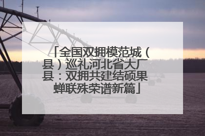全国双拥模范城（县）巡礼河北省大厂县：双拥共建结硕果 蝉联殊荣谱新篇
