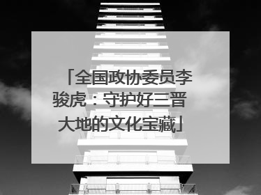 全国政协委员李骏虎：守护好三晋大地的文化宝藏