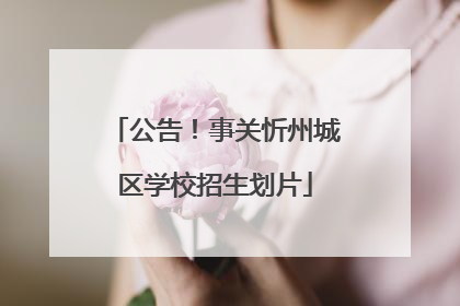 公告！事关忻州城区学校招生划片