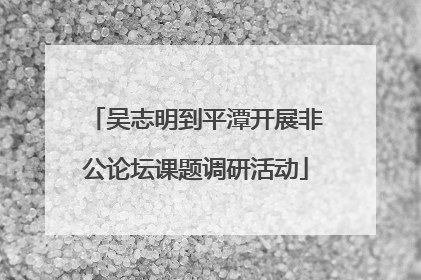 吴志明到平潭开展非公论坛课题调研活动