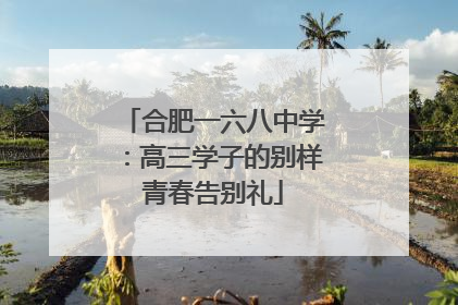 合肥一六八中学：高三学子的别样青春告别礼
