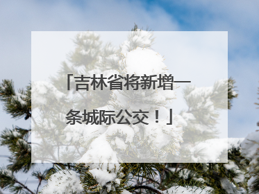 吉林省将新增一条城际公交！