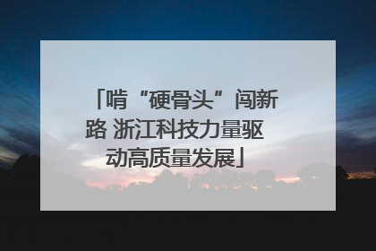 啃“硬骨头”闯新路 浙江科技力量驱动高质量发展
