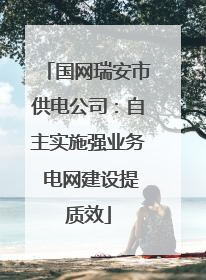 国网瑞安市供电公司：自主实施强业务 电网建设提质效