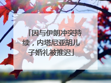 因与伊朗冲突持续，内塔尼亚胡儿子婚礼被推迟