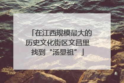 在江西规模最大的历史文化街区文昌里找到“汤显祖”