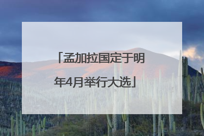 孟加拉国定于明年4月举行大选