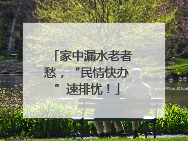 家中漏水老者愁，“民情快办”速排忧！