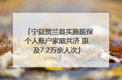 宁夏贺兰县实施医保个人账户家庭共济 惠及7.2万余人次
